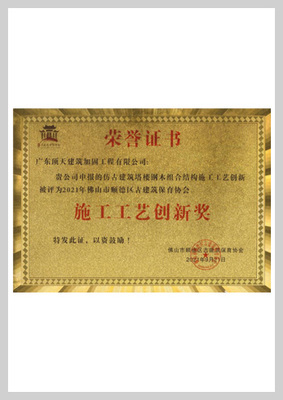 施工工艺创新奖